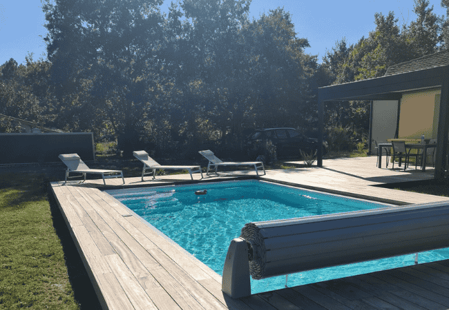 aménagement extérieur avec ajout contour terrasse en bois près de mimizan